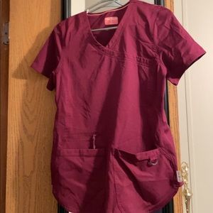 Maroon scrub top